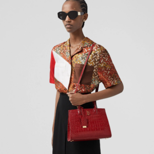 Tui Burberry Embossed Leather Bag 'Dark Carmine' 80566791