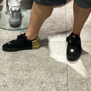 Giay Puma Suede Dance Crew 'Black Gold Metallic' 398306‑01