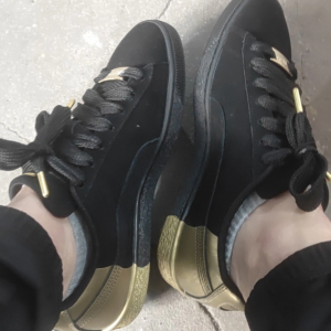 Giay Puma Suede Dance Crew 'Black Gold Metallic' 398306‑01