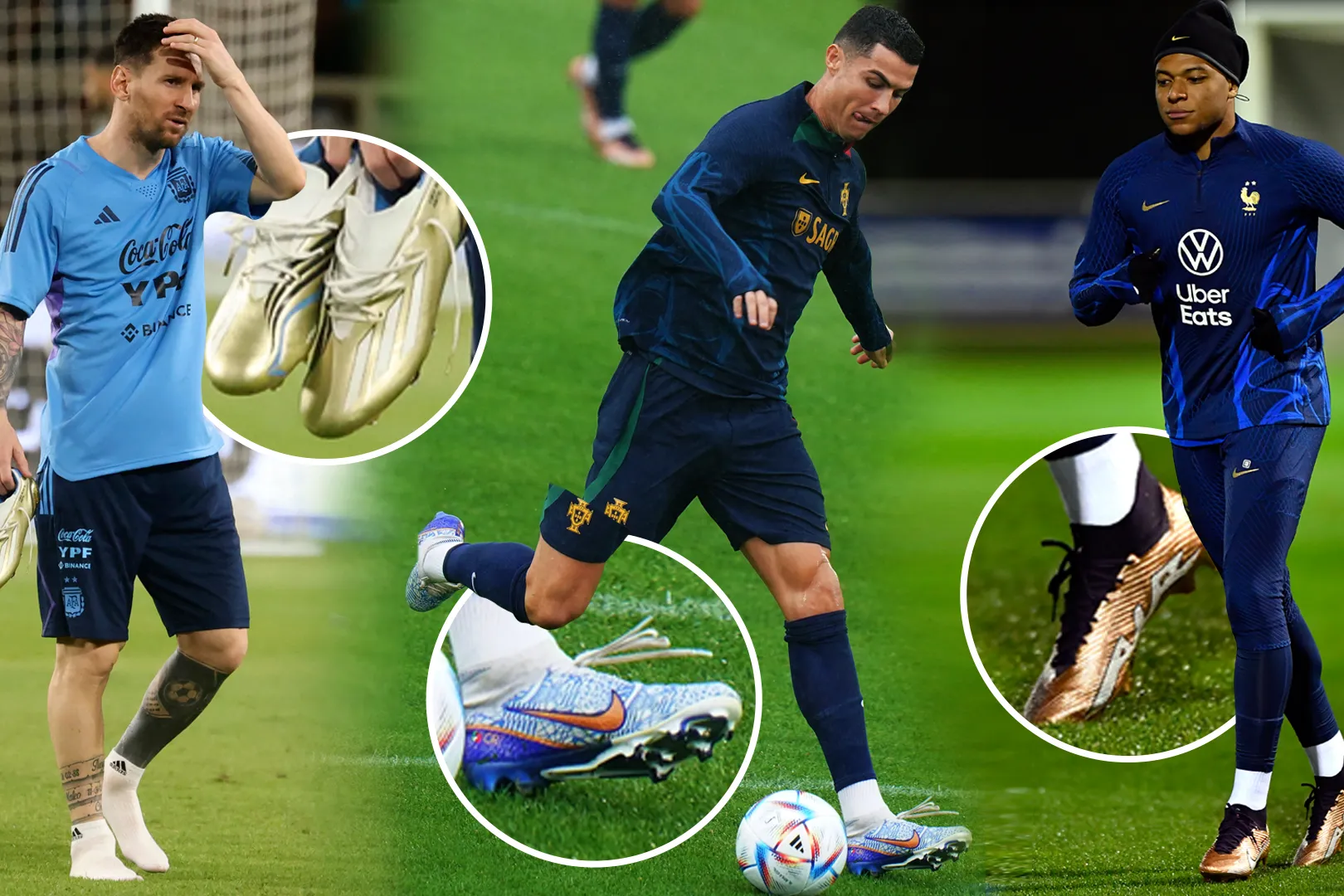 Giay bong da cua cac sieu sao: Mbappe, Messi, Ronaldo...