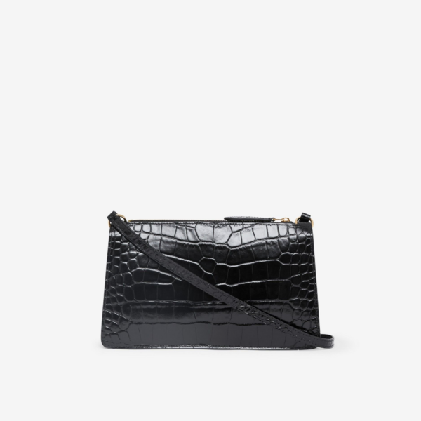 Túi Burberry Embossed Leather Mini TB Pouch 'Black' 80606481 - Hình ảnh 2