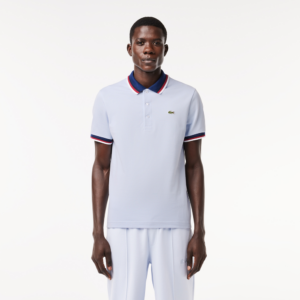 Ao Lacoste Regular Fit Contrast Collar Polo 'White Blue' PH3461-51-J2G