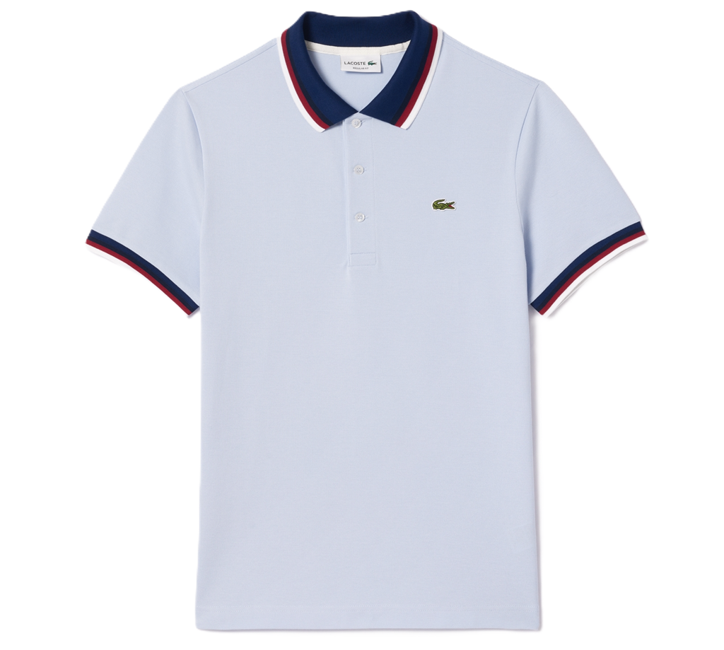 Áo Lacoste Regular Fit Contrast Collar 'White Blue' PH3461-51 Authentic ...