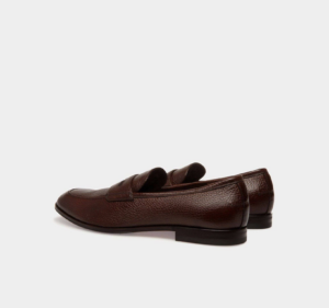 Giay Bally Webb Leather Loafers 'Brown' 6231400