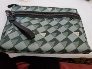 Tui Coach Carryall Pouch With Check Geo 'Green' 2747-QBTE