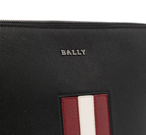 Tui Bally Striped Leather Pouch 'Black' 6236768