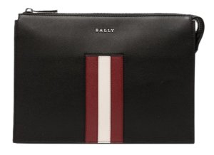 Tui Bally Striped Leather Pouch 'Black' 6236768