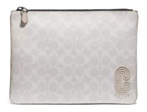 Tui Coach Large Pouch In Signature Canvas With Coach Patch 1314-QBR14