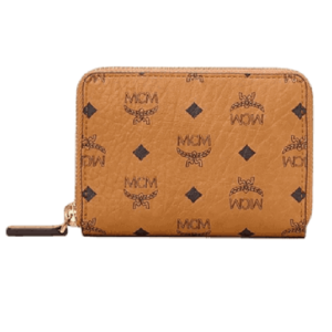 Vi MCM Zip Wallet in Visetos 'Cognac' MYLAAVI03CO001
