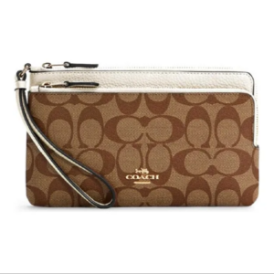 Tui Coach Double Zip Wallet In 'Khaki' C5576-IMDJ8