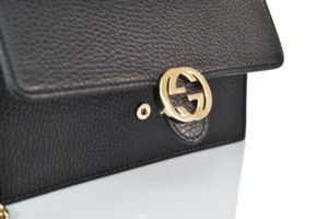 Tui Gucci Leather Dollar Calf 'Black' 510314-CAO0G-1000