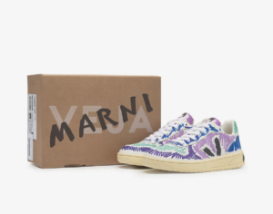 Giay Veja x Marni Low Top Sneakers 'White Purple Graffiti' VXMS-3081AXV102000C80