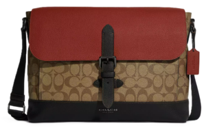 Tui Coach Hudson Messenger Bag 'Brown Red' C8142-QBTUI