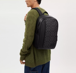 Balo Coach Edge Backpack In Signature 'Black' CM024-QBMI5