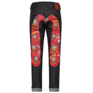 Quần Evisu Jeans Denim 'Red Blue' 2EAADM1JE92317CT