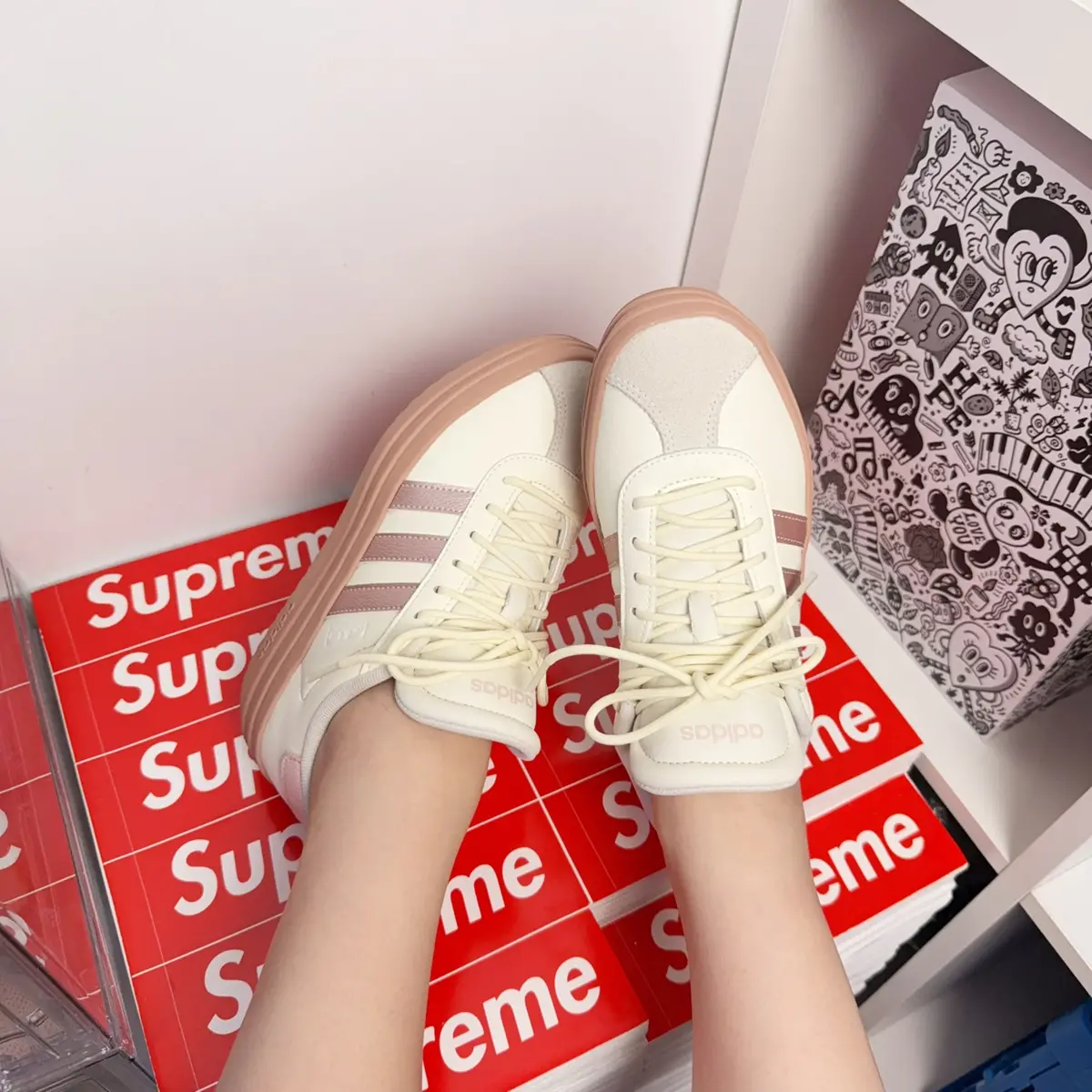 Giày Adidas VL Court Bold 'Light Pink' IH3080 - Ảnh 3