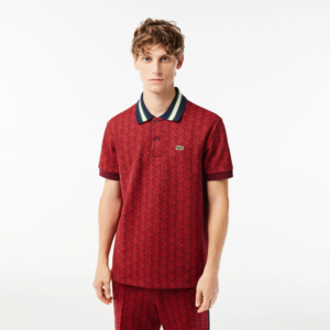 Ao Lacoste Polo Jacquard 'Red' DH1417-10-SWM