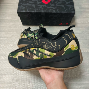 Giay Adidas Dame 9 x BAPE 'Black Green' JH6358