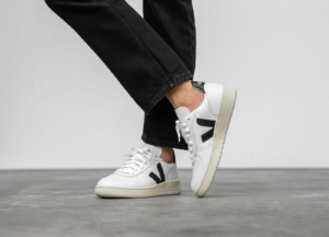 Giay Veja V-10 Leather 'White Black' VX020005