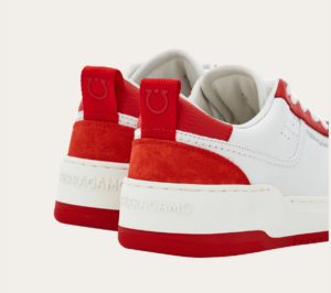 Giay Salvatore Ferragamo Suede Skate Sneaker 'White Red' 022376-769635