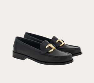 Giay Salvatore Ferragamo Moccasin Gancini Ornament 'Black' 01H704-769755