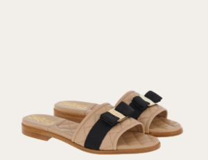 Dep Salvatore Ferragamo Quilted Slide Vara Bow 'Cookie' 01D474-754668