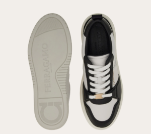 Giay Salvatore Ferragamo Suede Patch Skate Sneaker 'Black' 030568-770883