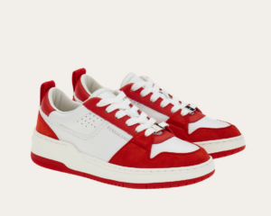 Giay Salvatore Ferragamo Suede Patch Skate Sneaker 'Red' 030568-769650