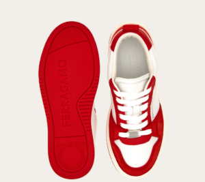 Giay Salvatore Ferragamo Suede Patch Skate Sneaker 'Red' 030568-769650