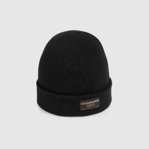 Mu Gucci Wool Hat With Gucci Label 'Black' 612118-4G332-1000