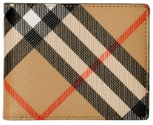 Vi Burberry Check Slim Bifold Wallet 'Sand' 80956931