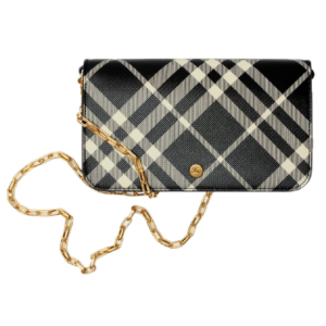 Vi Burberry Check Chain Strap Wallet 'Black' 80951211