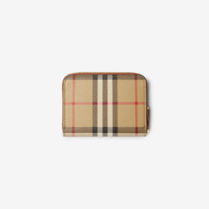 Vi Burberry Small Check Zip Wallet 'Beige' 80944391