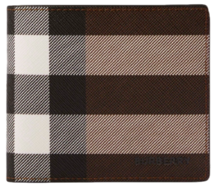 Vi Burberry Check Leather Bifold Coin Wallet 'Brown' 80528021