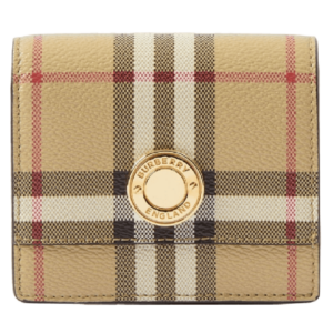Vi Burberry Small Check Bifold Wallet 'Beige' 80704171