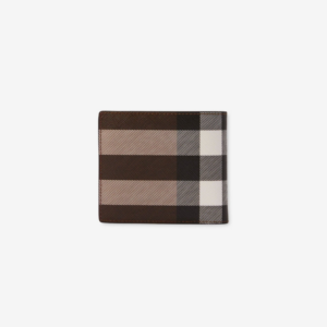 Vi Burberry Check Leather Bifold Coin Wallet 'Brown' 80528021