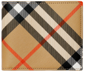 Vi Burberry Check Bifold Wallet 'Sand' 80919261