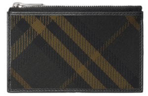 Vi Burberry Check Zip Card Case 'Shadow' 80998151