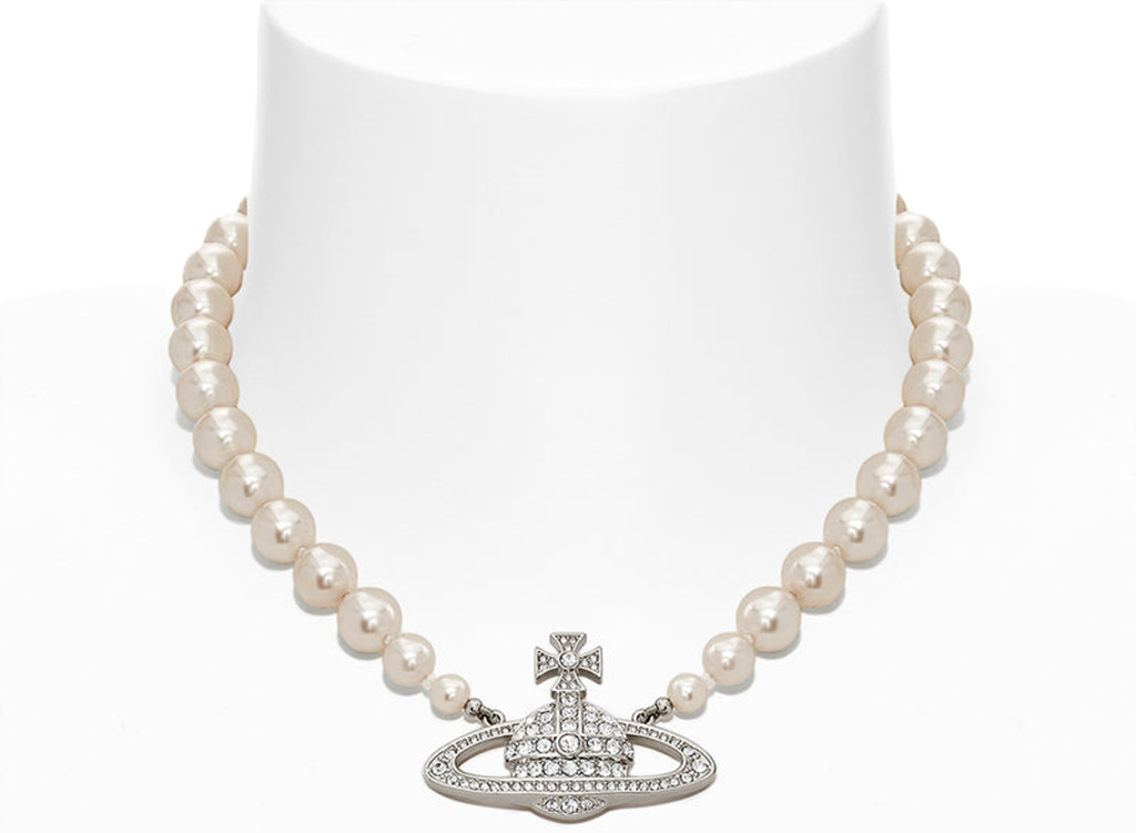 Vong Co Vivienne Westwood One Row Pearl Bas Relief 'Silver' 63010106-02P104-CN