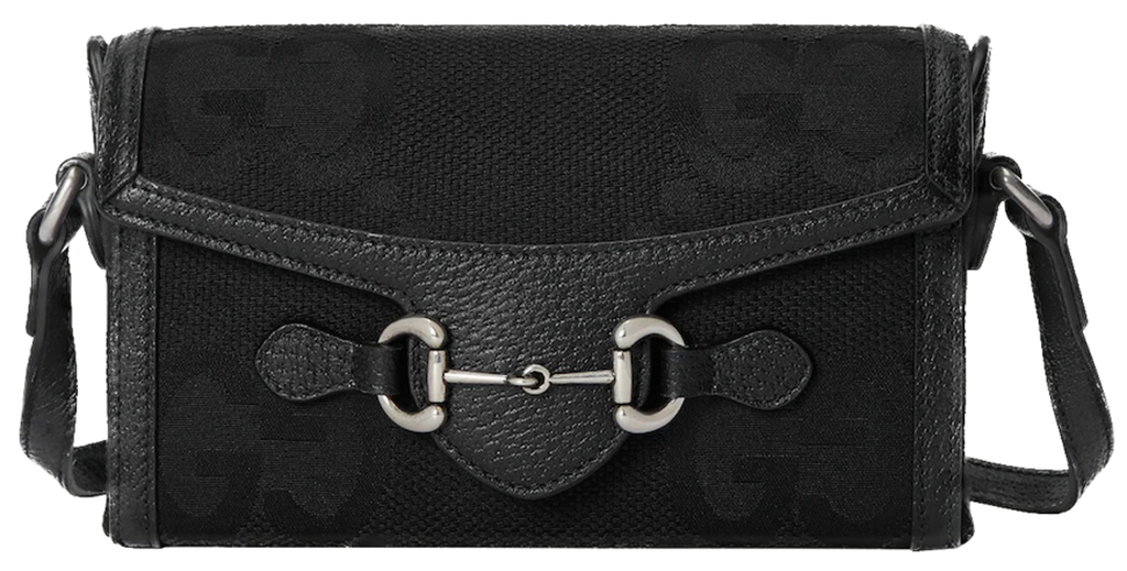 Tui Gucci Horsebit 1955 Jumbo GG Mini Bag 'Black' 699296-FABGN-1000