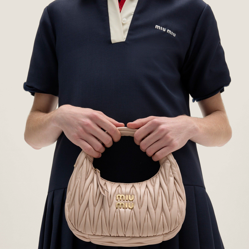 Tui Miu Miu Wander Matelasse Hobo Bag 'Pink' 5BC125-N88-F0236-V-OOY