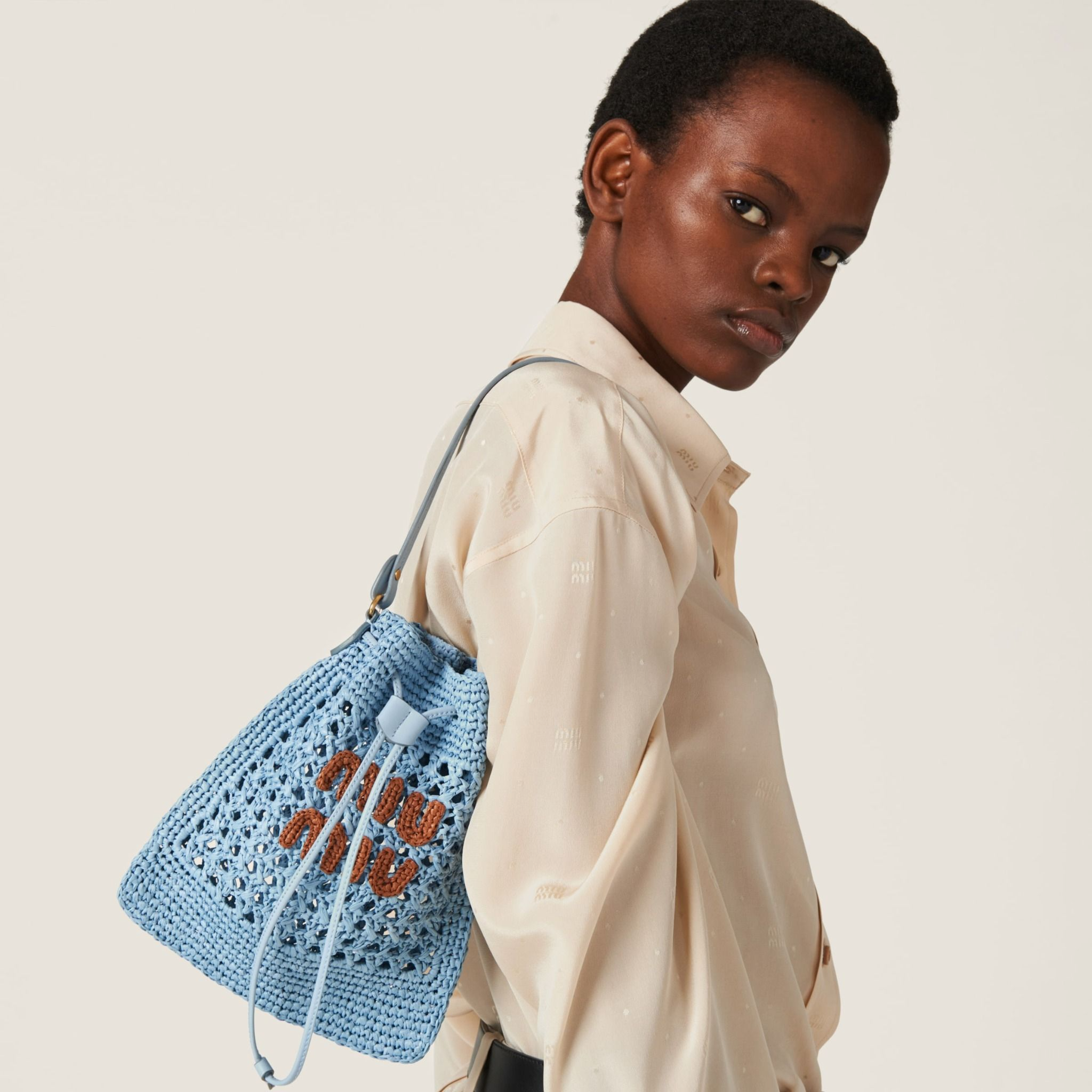 Tui Miu Miu Woven Fabric Mini-bag 'Celeste' 5ND016-2DO1-F03RA