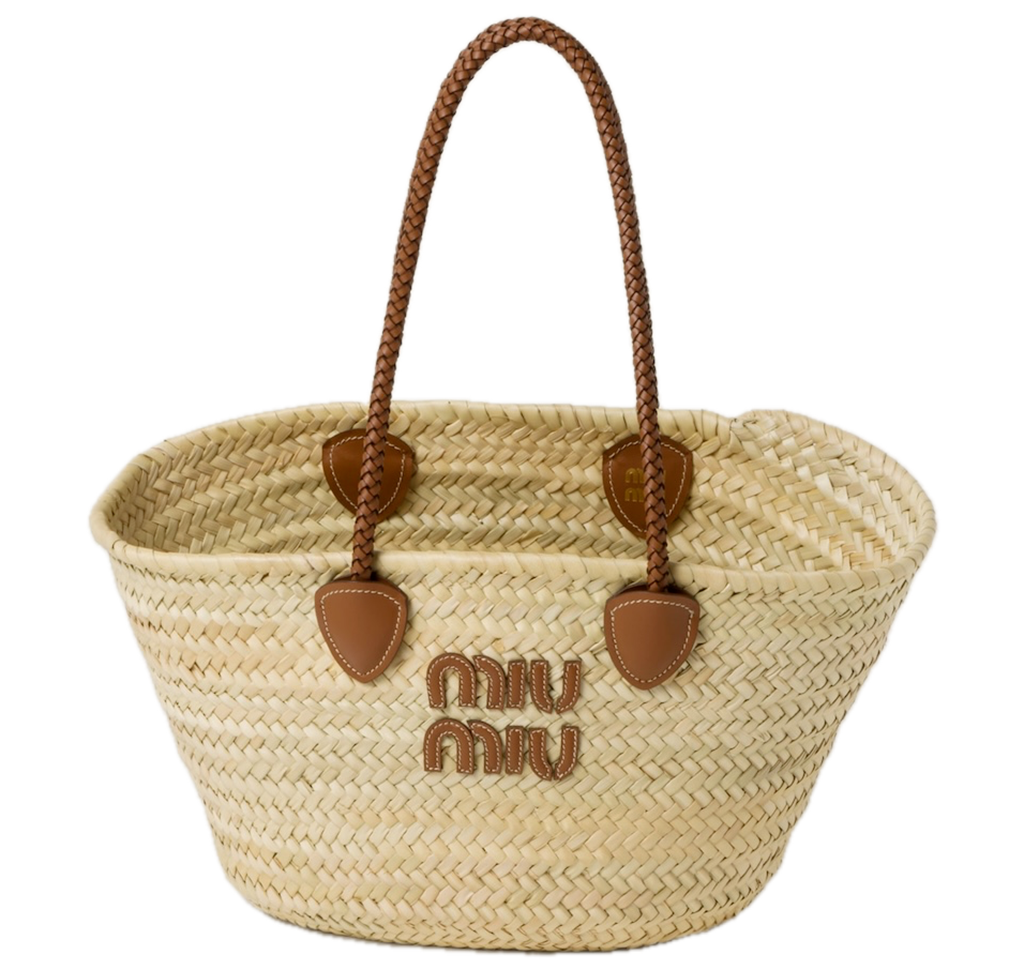 Tui Miu Miu Palmetto Tote Bag 'Beige' 5BG206-2DDH-F0A5T-V-SLO