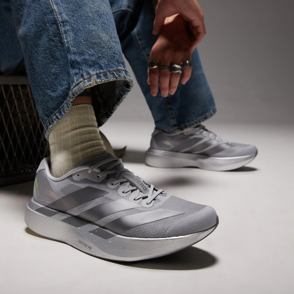 Alternative view of Giày Adidas Adizero Evo SL 'Silver Metallic' JR3419