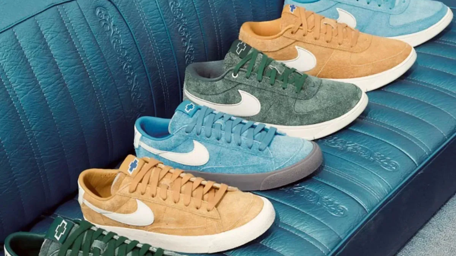 Hinh anh 7: Giay Nike Book 1 va Blazer Low “Chevy” cua Devin Booker, thiet ke dac biet ket hop yeu to van hoa xe hoi va the thao.