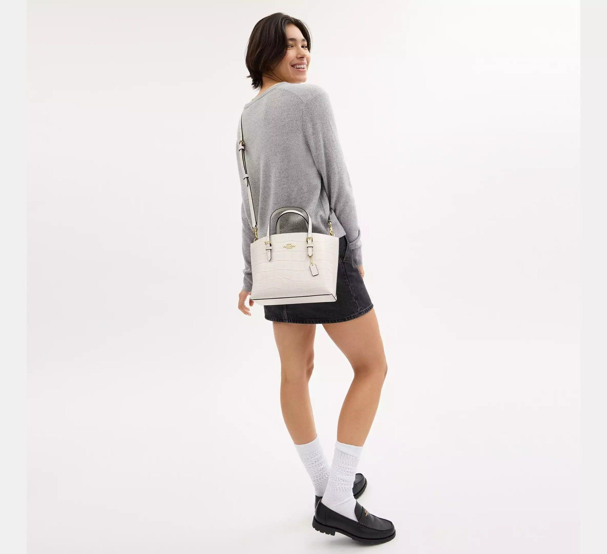 Tui Nu Coach Mollie Tote Bag 25 'Chalk' CW017-IMCHK