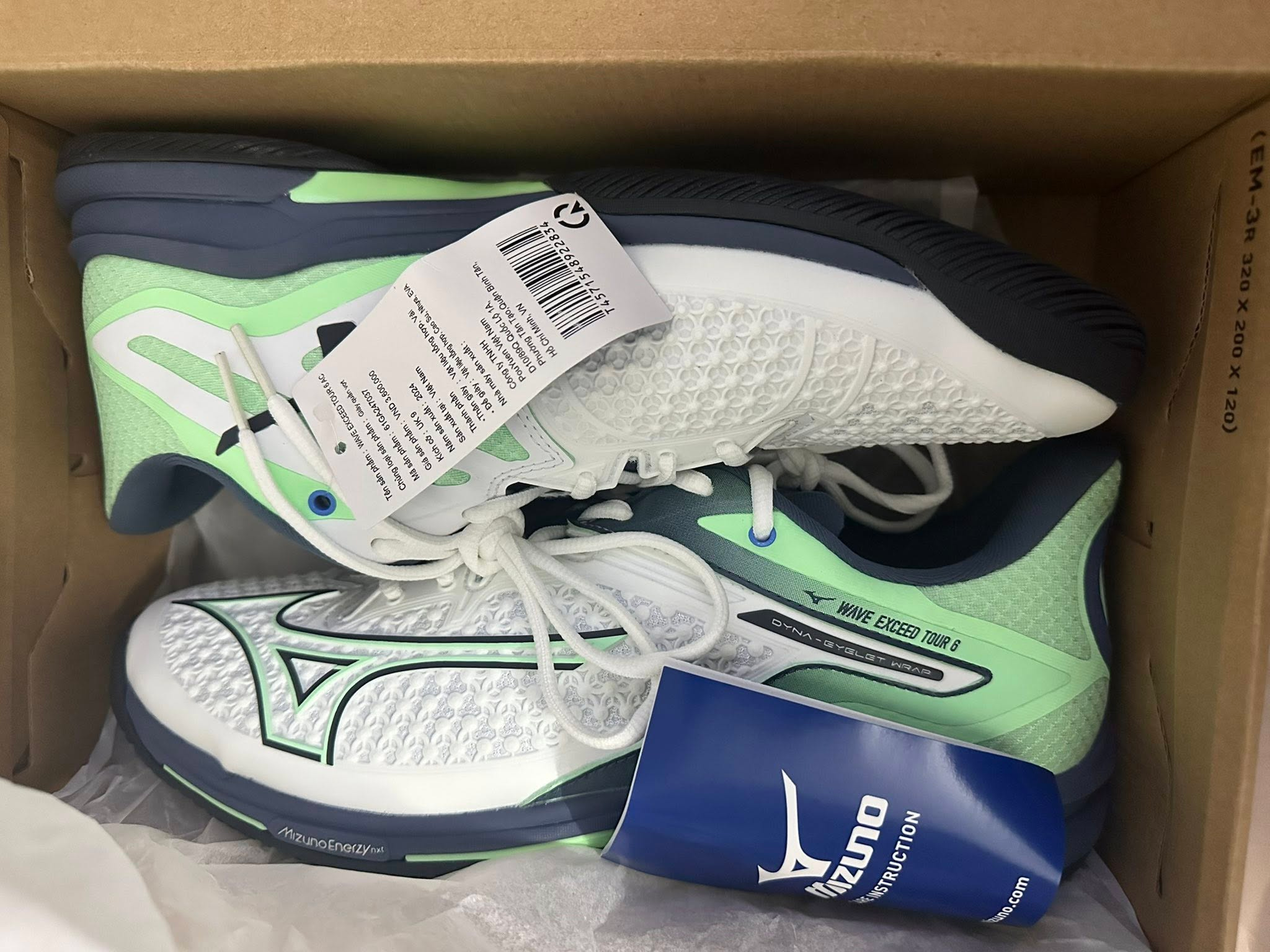 Alternative view of Giày Mizuno Wave Exceed Tour 6 AC 'White India Ink Mint' 61GA247037