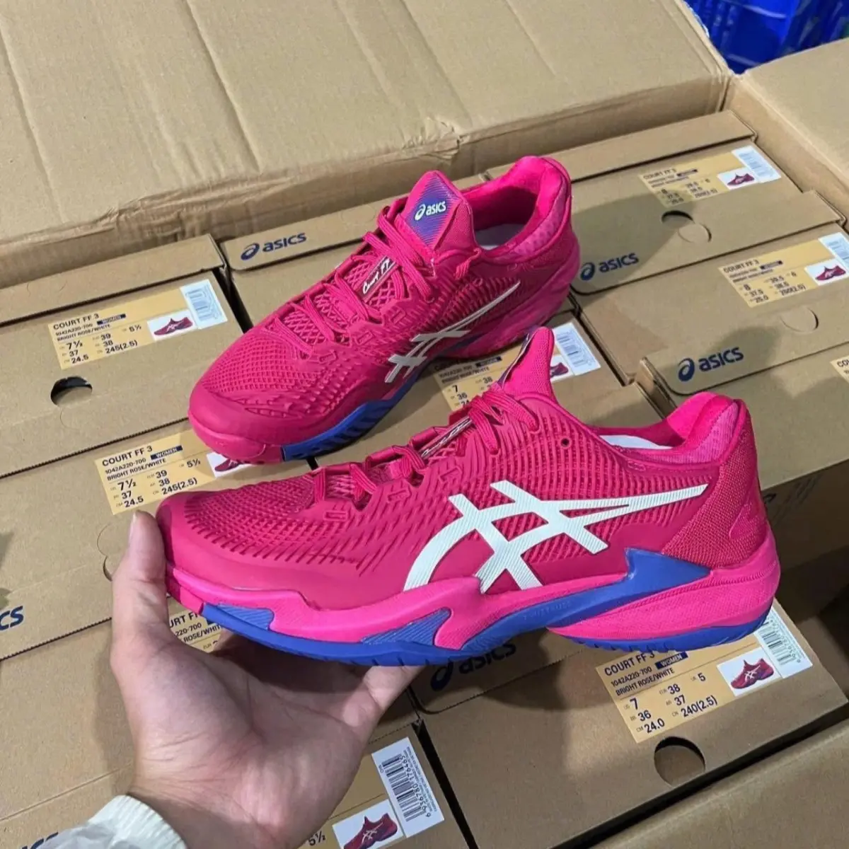 Alternative view of Giày Asics Court FF 3 'Bright Rose White' 1042A220-700