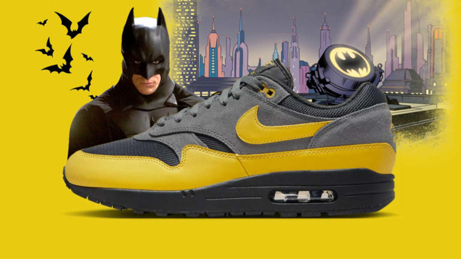 Hinh anh 2: Air Max 1 “Batman” – Phoi mau dinh cao khien fan DC phat cuong