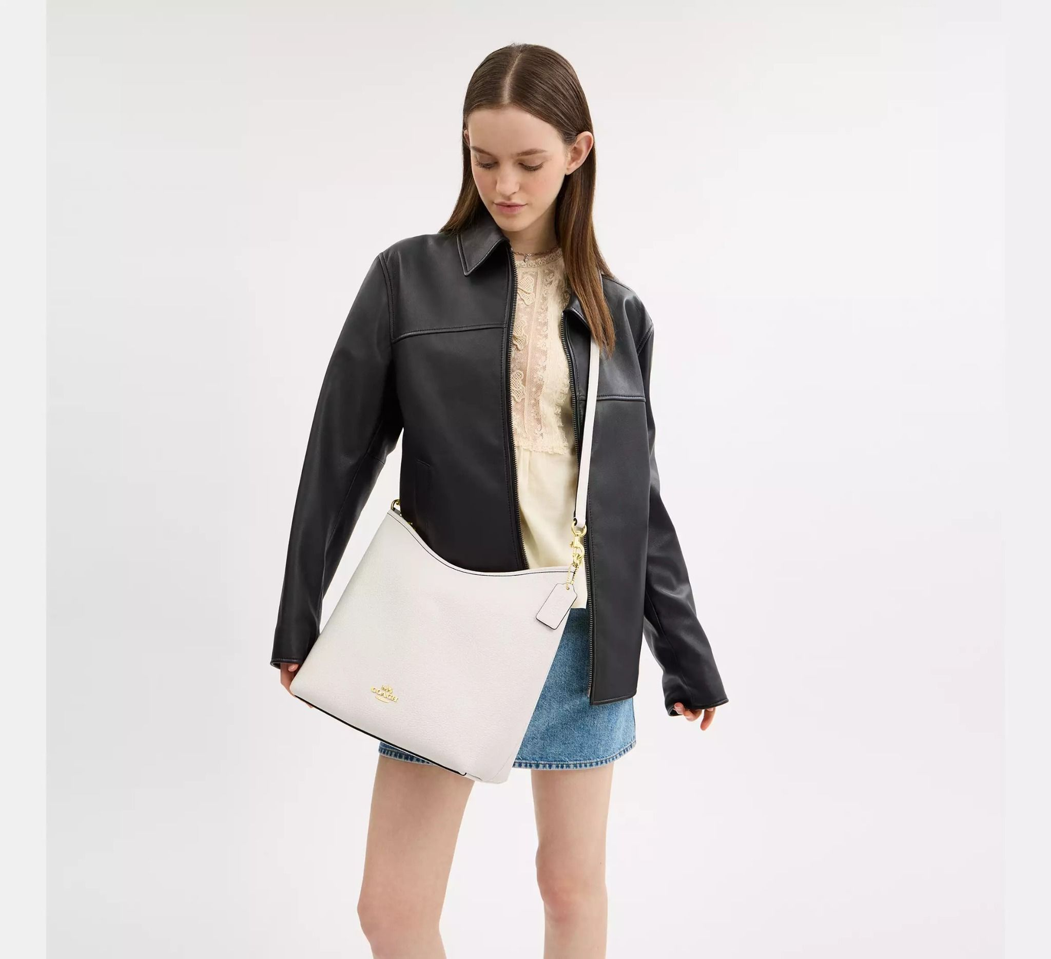 Alternative view of Túi Coach Laurel Large Shoulder Bag 'Chalk' CY684-IMCHK